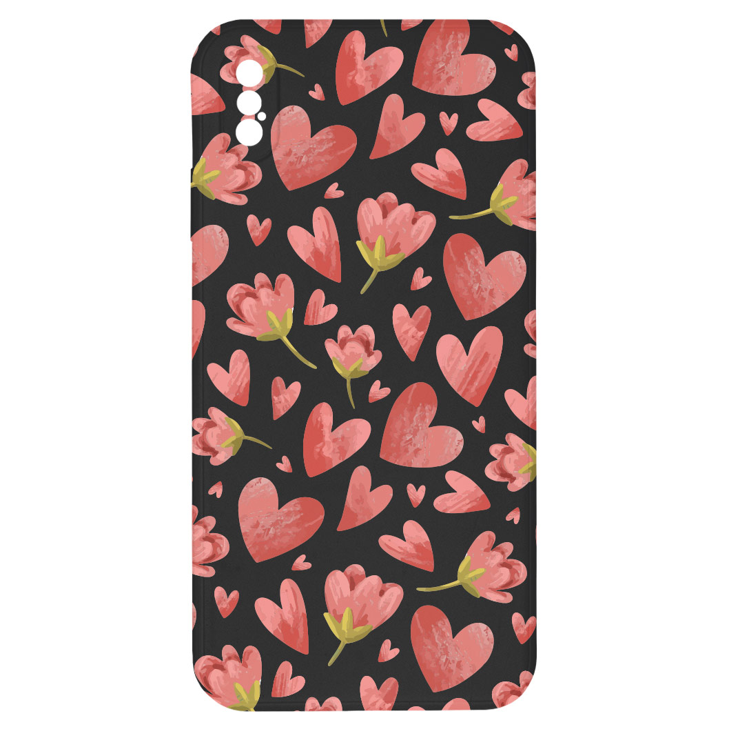 Kryt Valentýnský kryt černý pro iPhone XS Max
