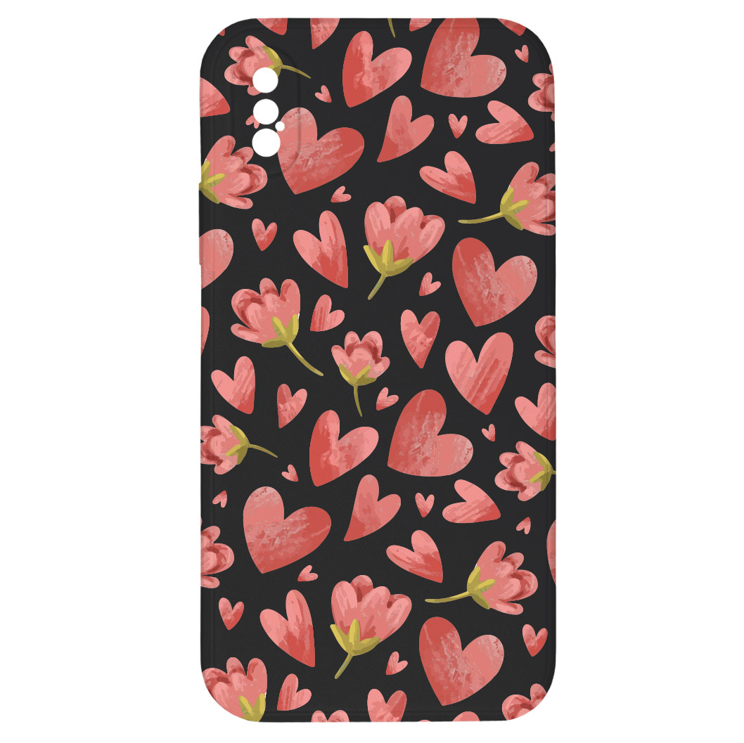 Kryt Valentýnský kryt černý pro iPhone X/XS