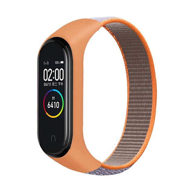 Náhradní náramek Mi band 3/4/5/6/7 SportNylon - Oranžovo-Šedá -