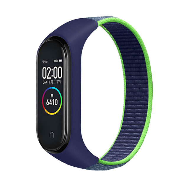 Náhradní náramek Mi band 3/4/5/6/7 SportNylon - TmavěModro-Zelená -