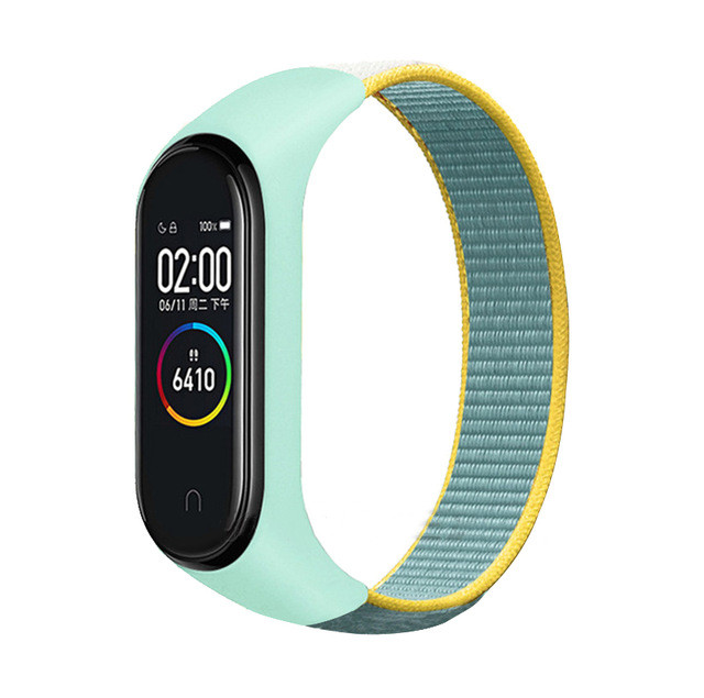 Náhradní náramek Mi band 3/4/5/6/7 SportNylon - Tyrkysovo-Žlutá -