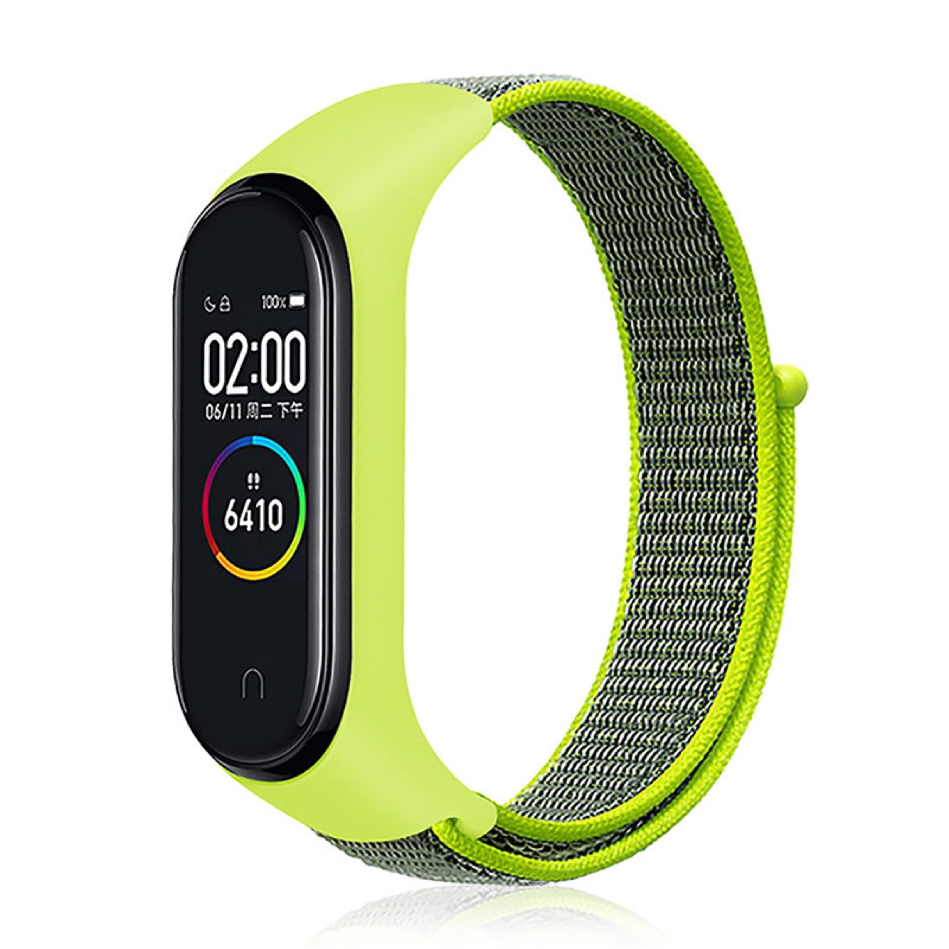 Náhradní náramek Mi band 3/4/5/6/7 SportNylon - Jablečno-Šedá -