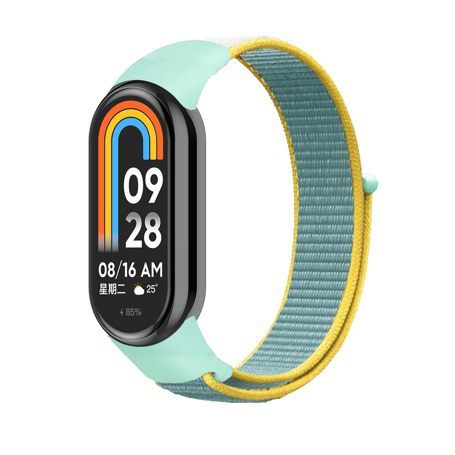 Náhradní náramek SportNylon Mi band 8 - Tyrkysovo-Žlutá -