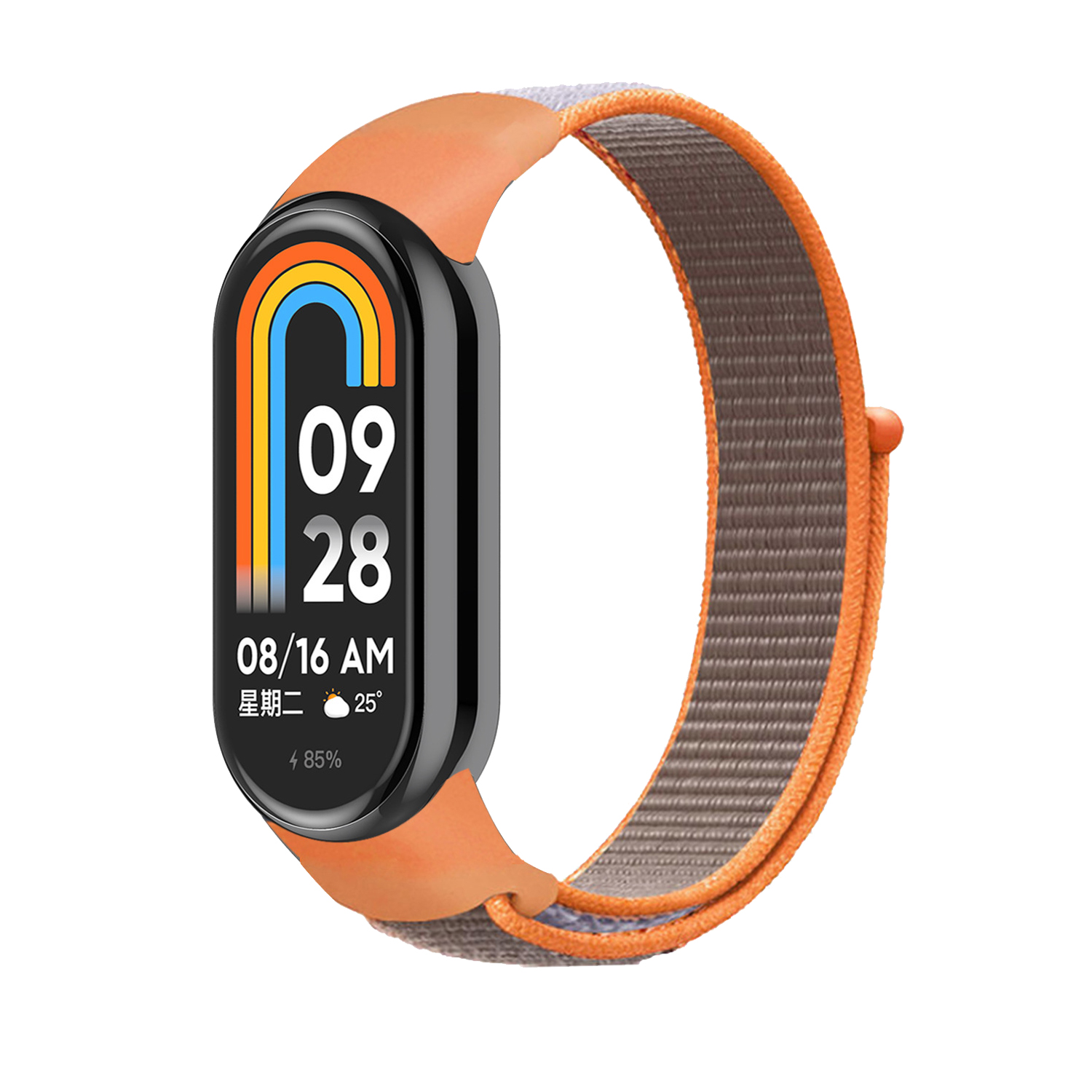 Náhradní náramek SportNylon Mi band 8 - Oranžovo-Šedá -