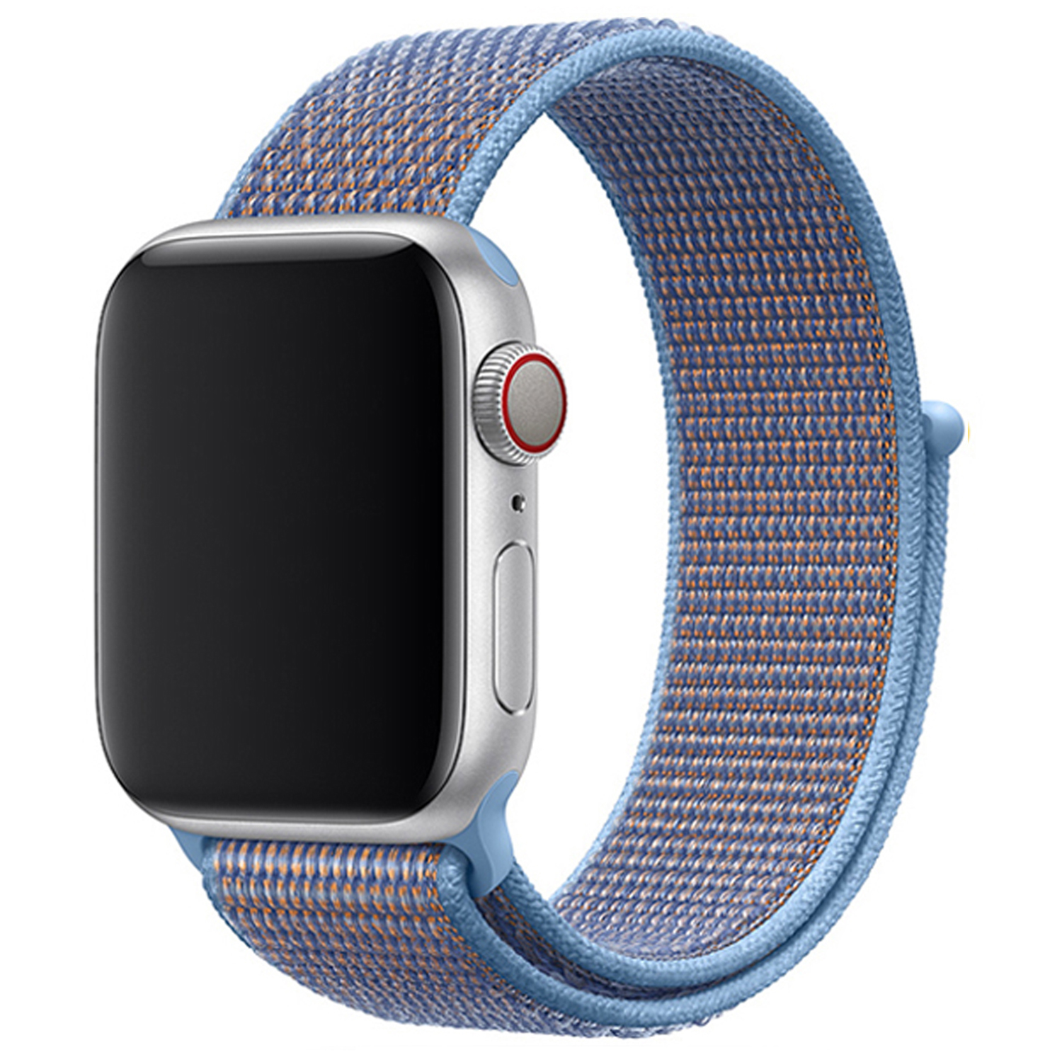Nylonový řemínek pro Apple Watch 42/44/45/49 - Modro-Oranžová - -