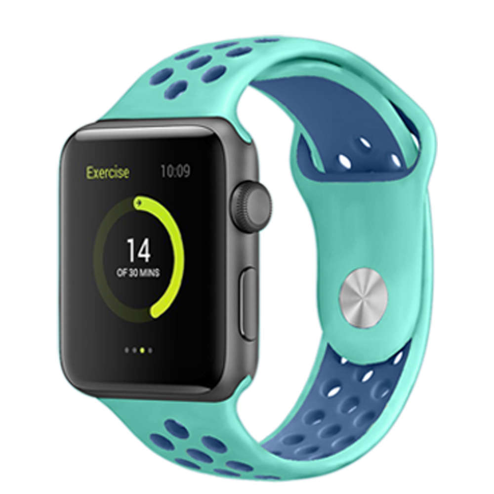 Perforovaný řemínek pro Apple Watch 38/40/41/42(S10)mm Barevná varianta: Tyrkysovo-modrý