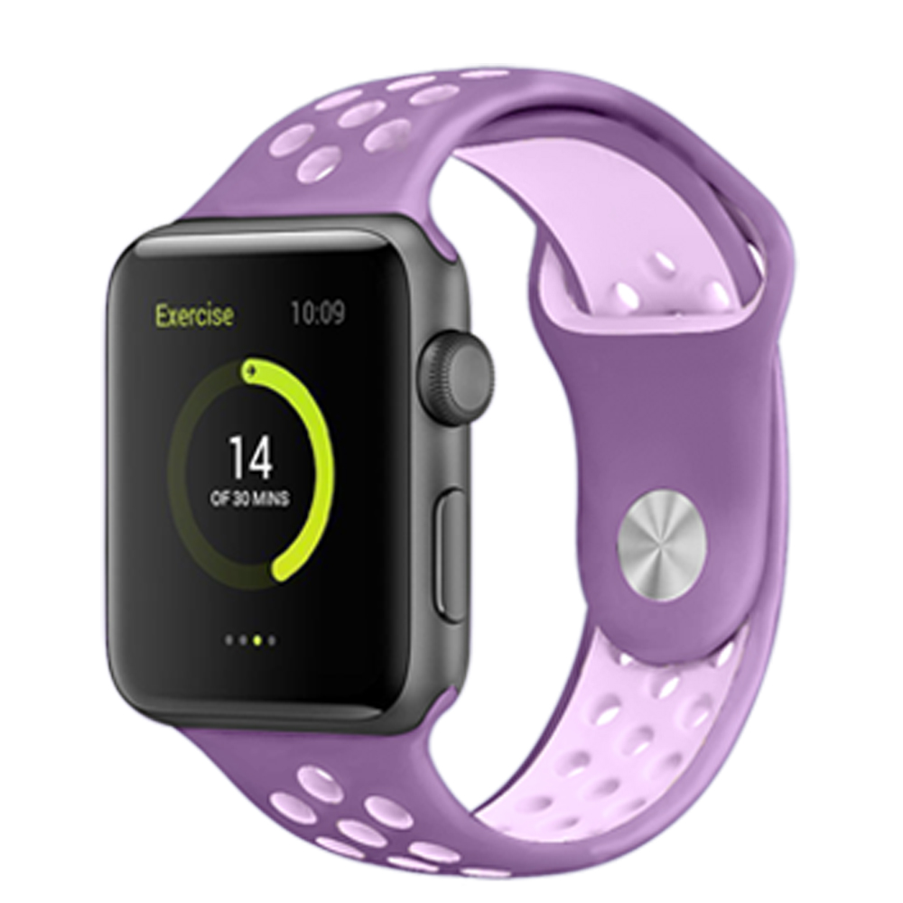Perforovaný řemínek pro Apple Watch 42/44/45/46/49mm Barevná varianta: Fialovo-růžový