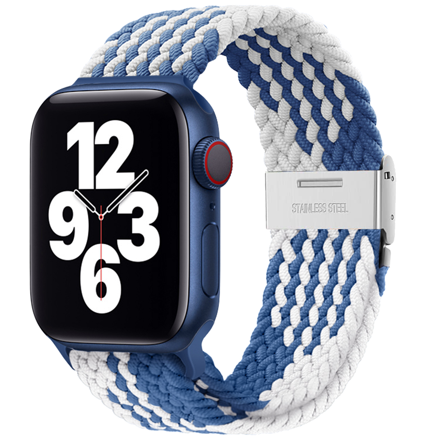 Pletený řemínek pro Apple Watch 42/44/45/46/49mm Barevná varianta: Modro-bílý