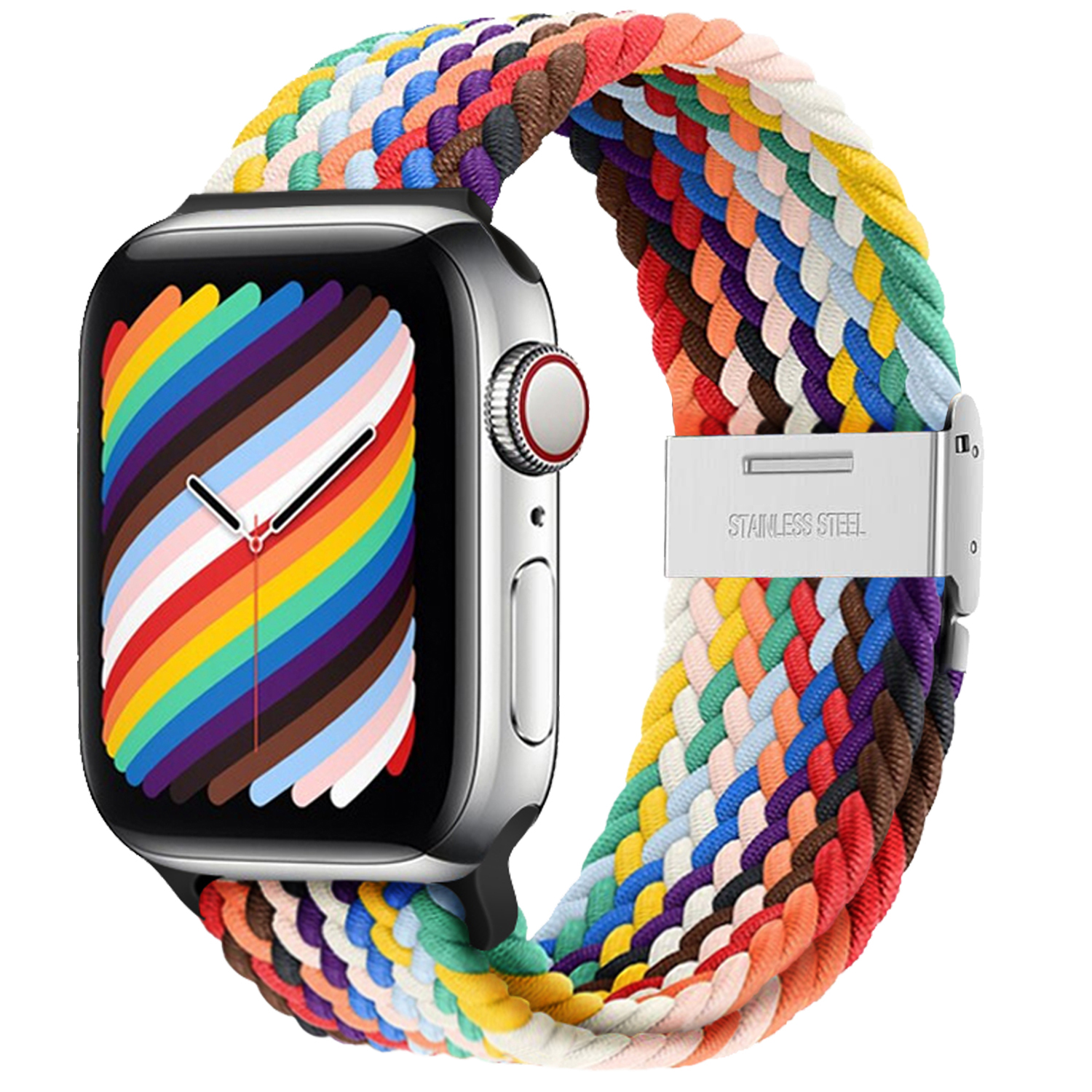 Pletený řemínek pro Apple Watch 42/44/45/46/49mm Barevná varianta: Duhový