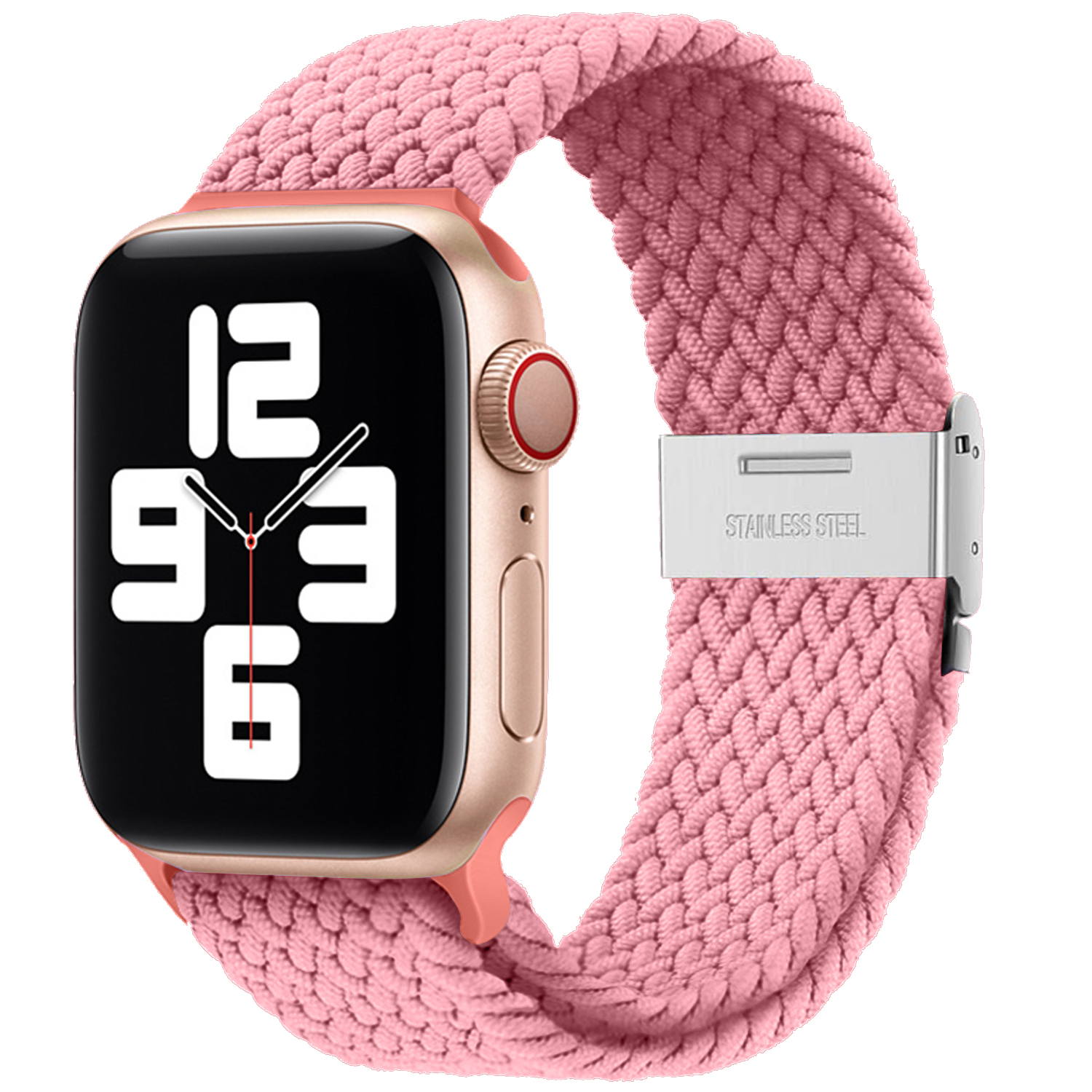 Pletený řemínek pro Apple Watch 42/44/45/49mm - Růžový - -