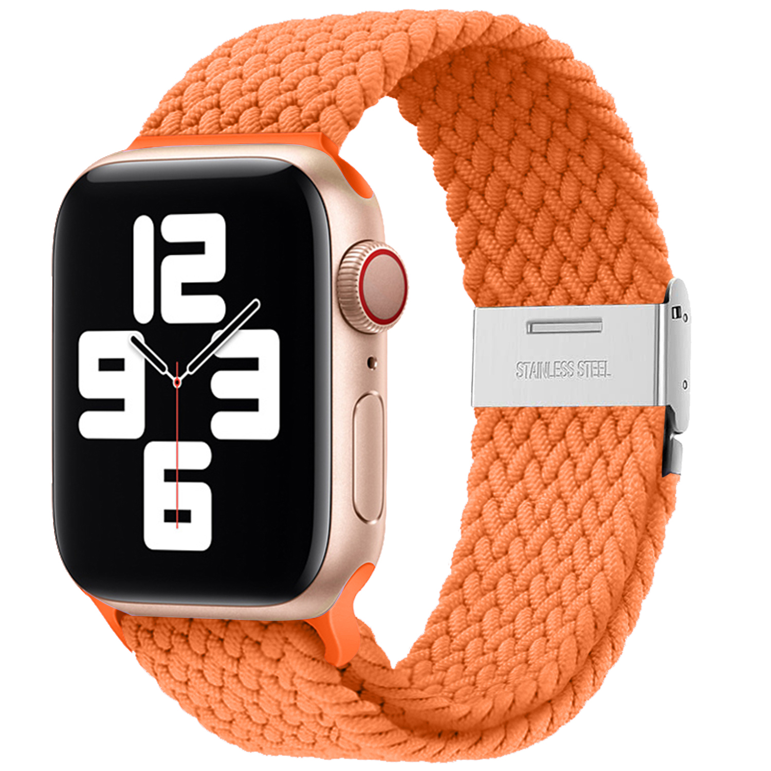 Pletený řemínek pro Apple Watch 42/44/45/49mm - Oranžový - -