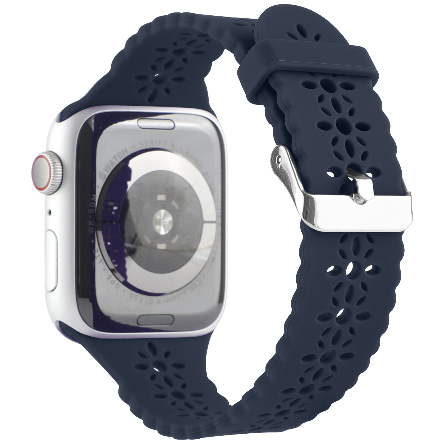 Řemínek s perforováním a přezkovým zapínáním pro Apple Watch 38/40/41mm - Tmavě Modrý - -