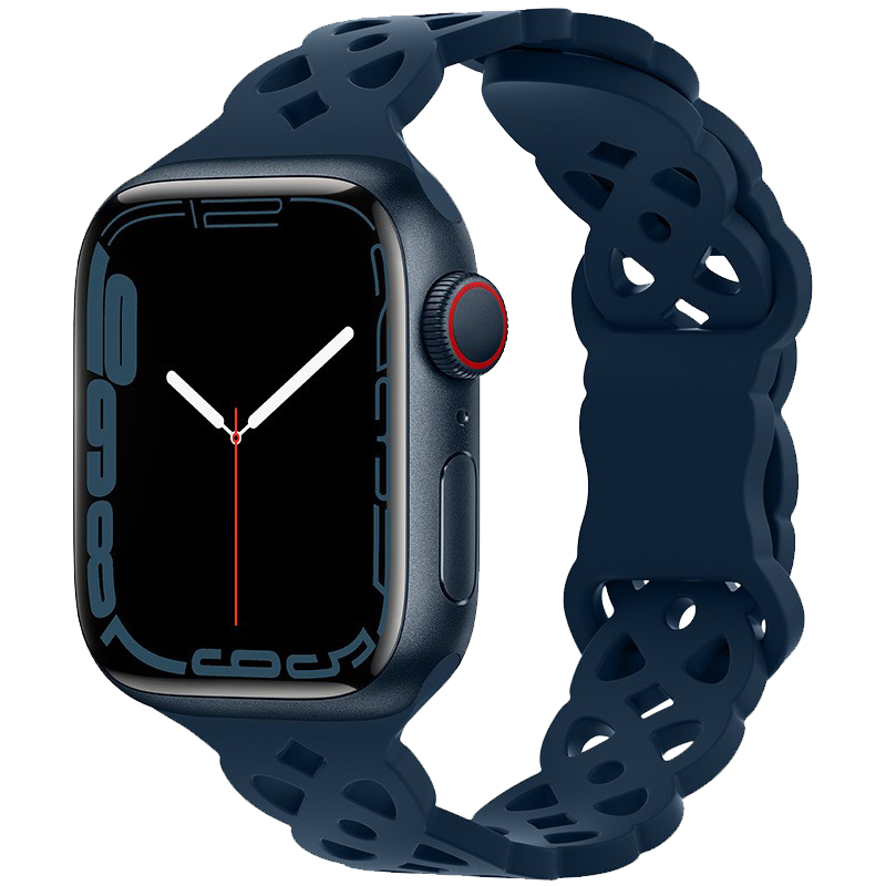 Silikonový úzký perforovaný řemínek pro Apple Watch 42/44/45/46/49mm Barevná varianta: Modrý