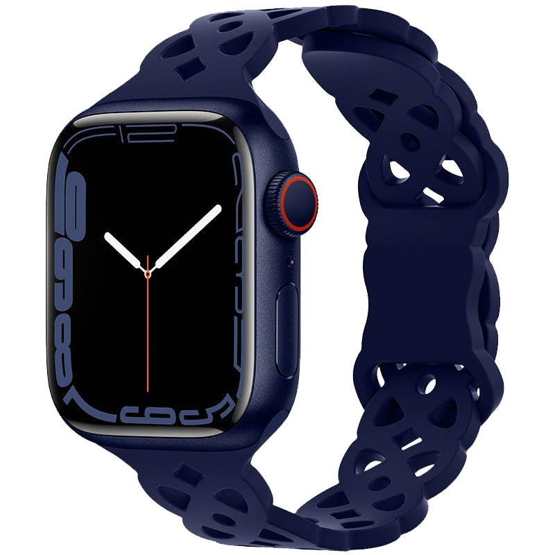 Silikonový úzký perforovaný řemínek pro Apple Watch 42/44/45/46/49mm Barevná varianta: Tmavě Modrý