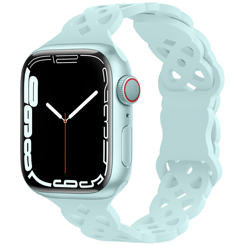 Silikonový úzký perforovaný řemínek pro Apple Watch 42/44/45/46/49mm Barevná varianta: Mentolový
