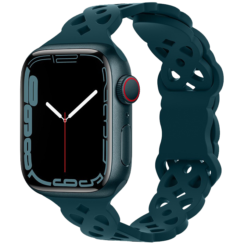 Silikonový úzký perforovaný řemínek pro Apple Watch 42/44/45/46/49mm Barevná varianta: Petrolejový