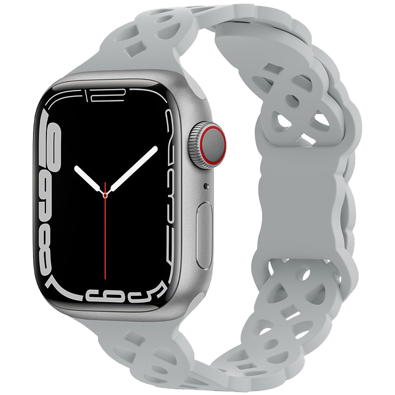 Silikonový úzký perforovaný řemínek pro Apple Watch 42/44/45/46/49mm Barevná varianta: Šedý