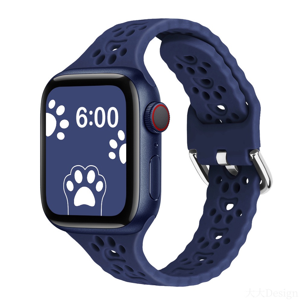 Řemínek s pacičkami a přezkovým zapínáním pro Apple Watch 42/44/45/49mm - Tmavě Modrý - -