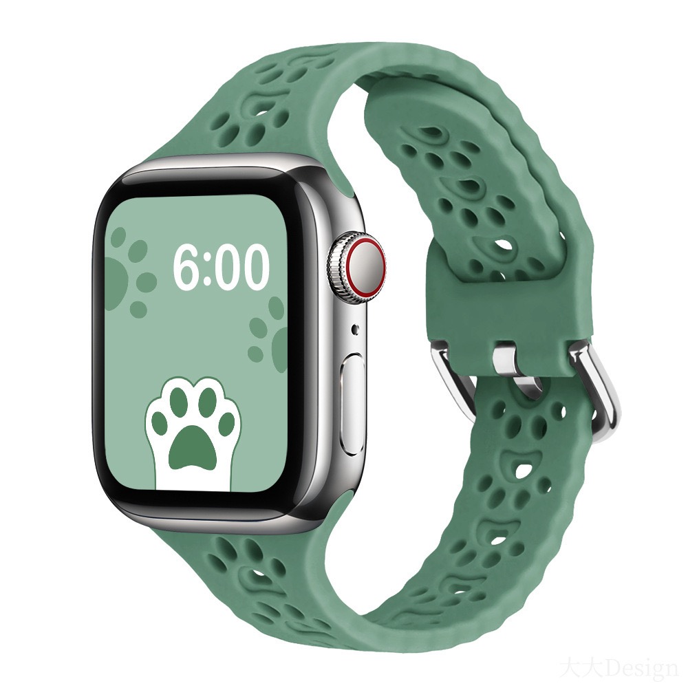 Řemínek s pacičkami a přezkovým zapínáním pro Apple Watch 42/44/45/49mm - Zelený - -