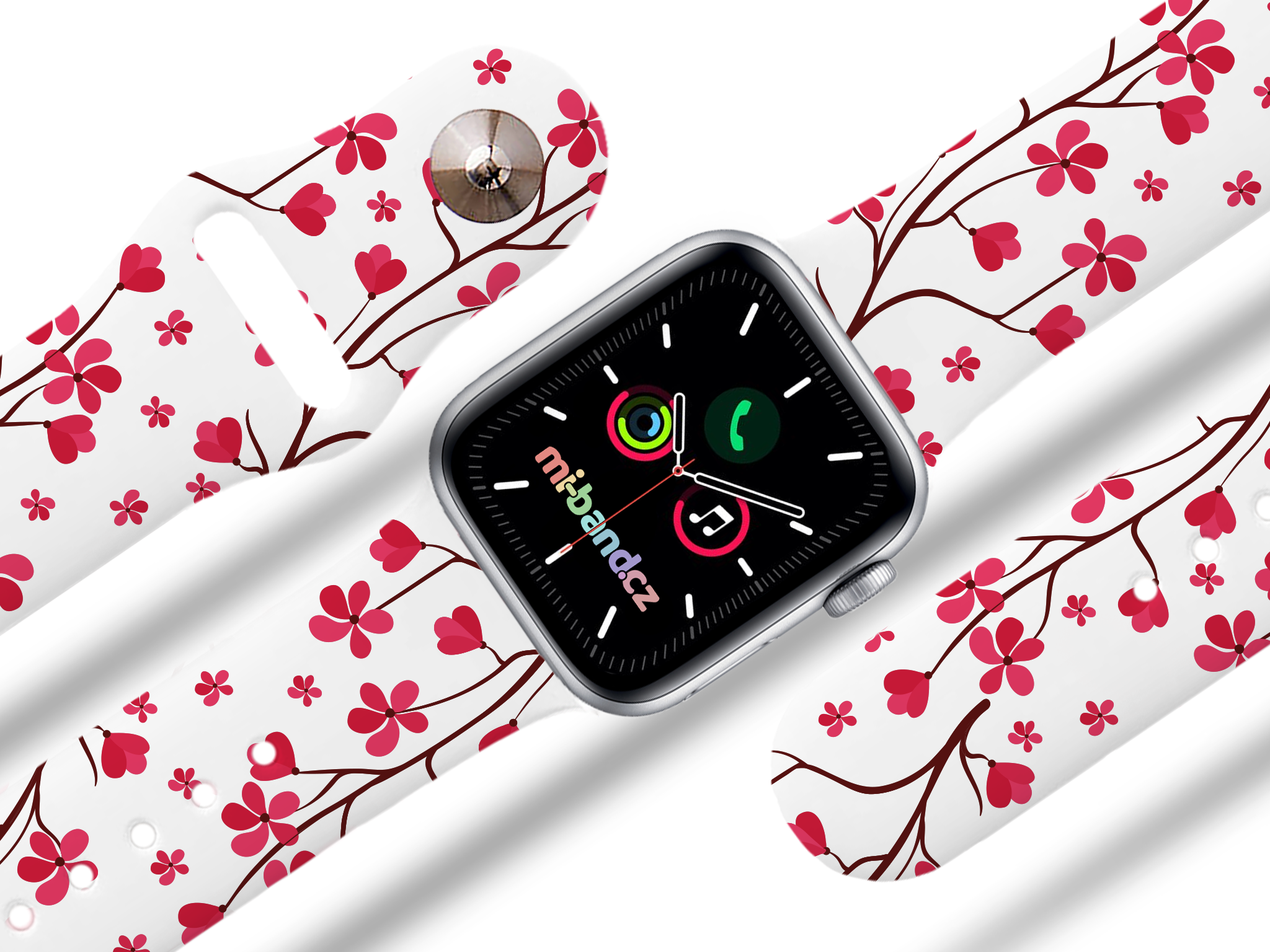 Apple watch řemínek Sakura - Bílá - 42/44/45/49mm