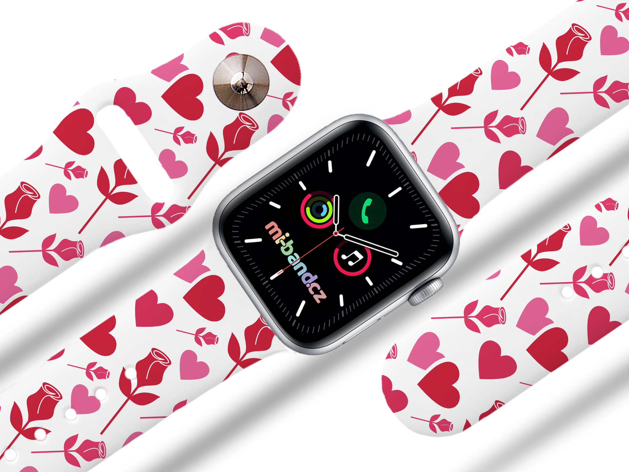 Apple watch řemínek Srdce a růže - 42/44/45/49mm