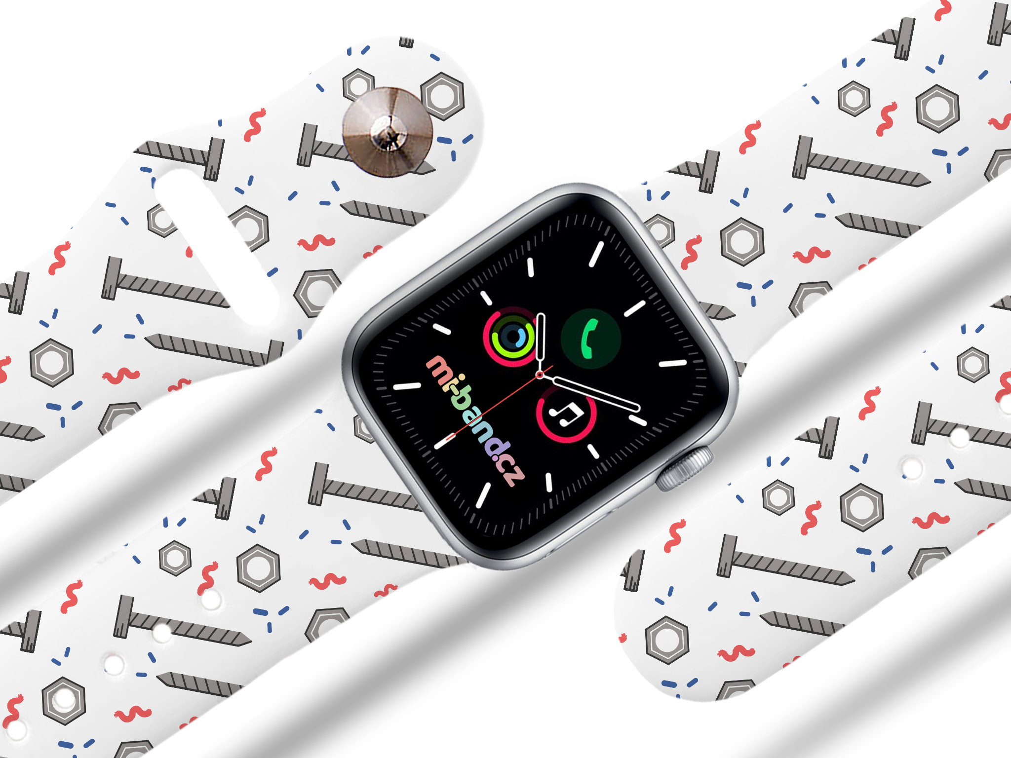 Apple watch řemínek Šrouby - Bílá - 42/44/45/49mm