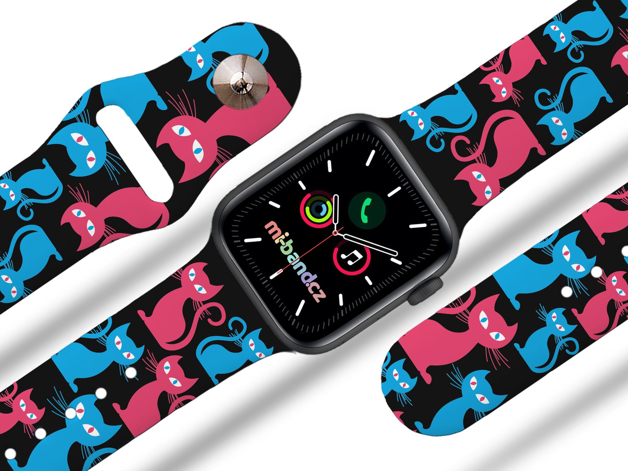 Levně Apple watch řemínek Barevné kočky Rozměr: 38/40/41/42(S10)mm
