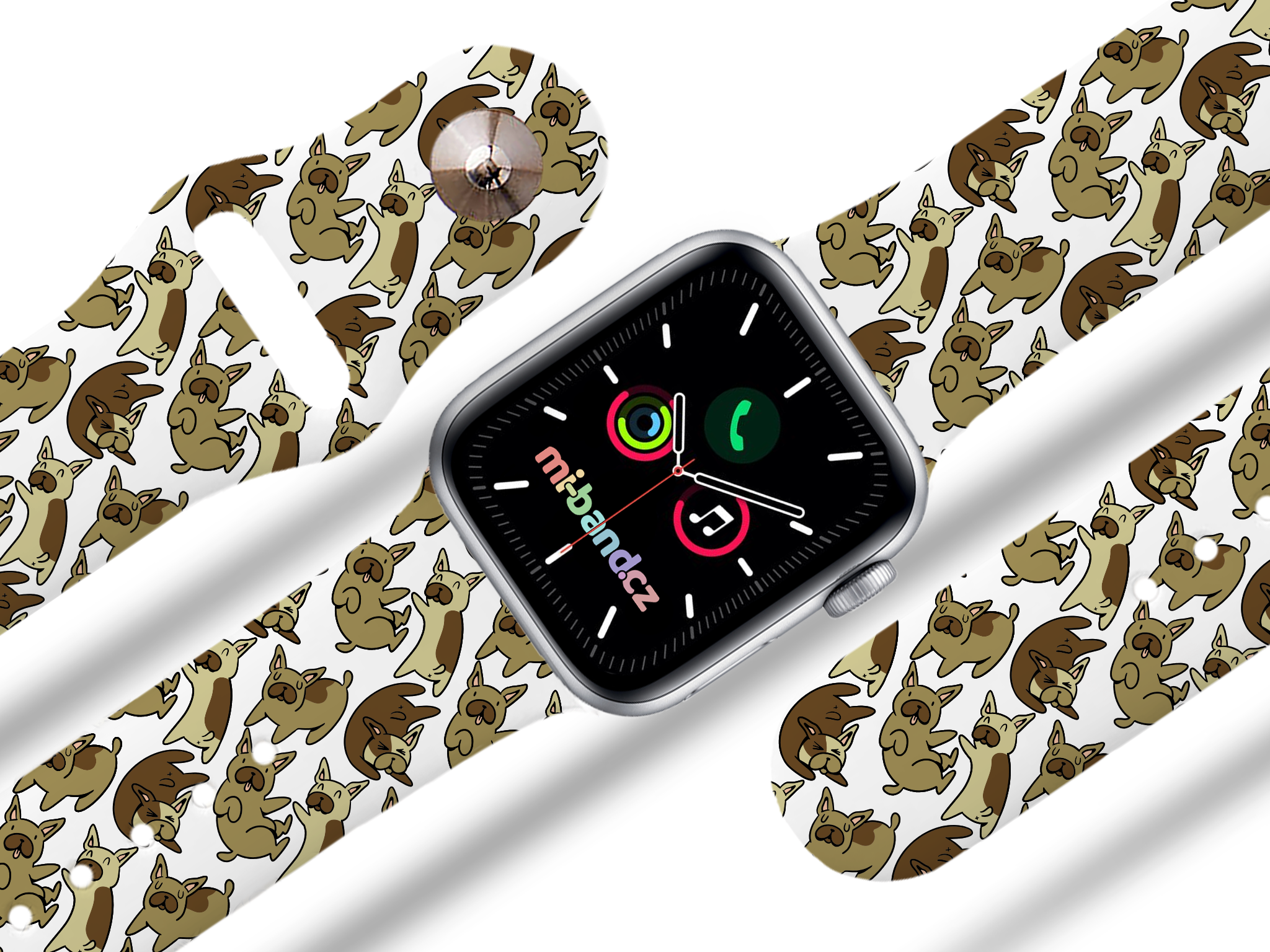 Apple watch řemínek Buldoci - Bílá - 38/40/41mm