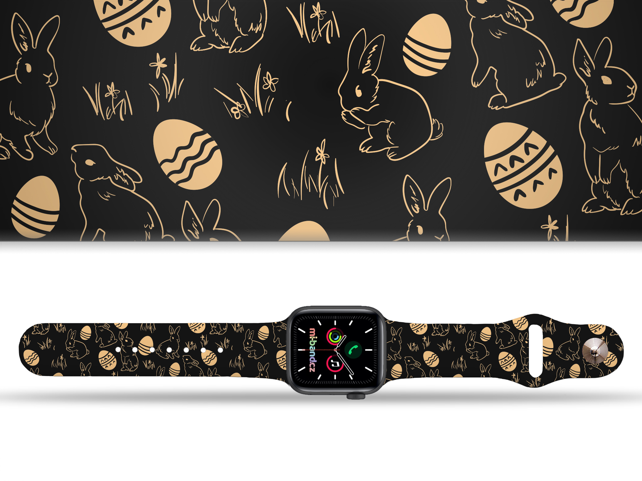 Apple watch řemínek Velikonoce 2 - Černá - 42/44/45/49mm