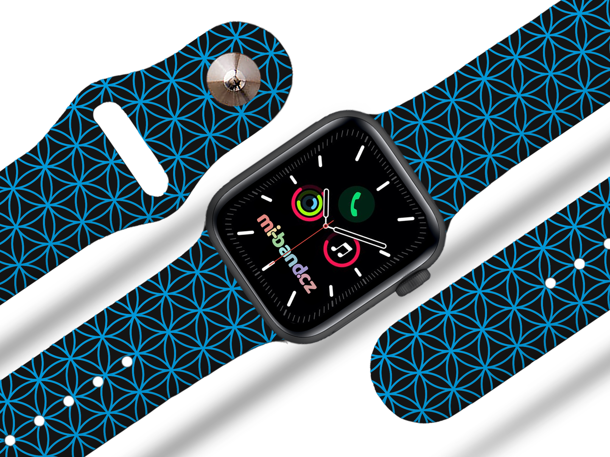 Apple watch řemínek Geometrie modrá - 42/44/45/49mm