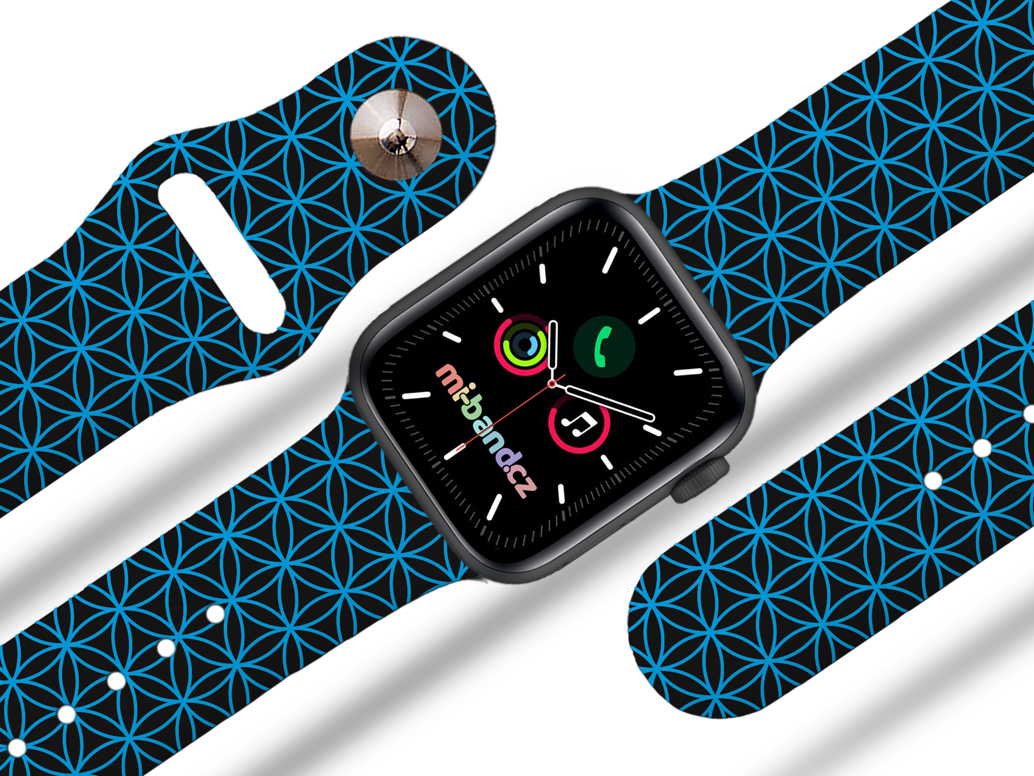 Apple watch řemínek Geometrie modrá Rozměr: 38/40/41/42(S10)mm, barva designu: modrá