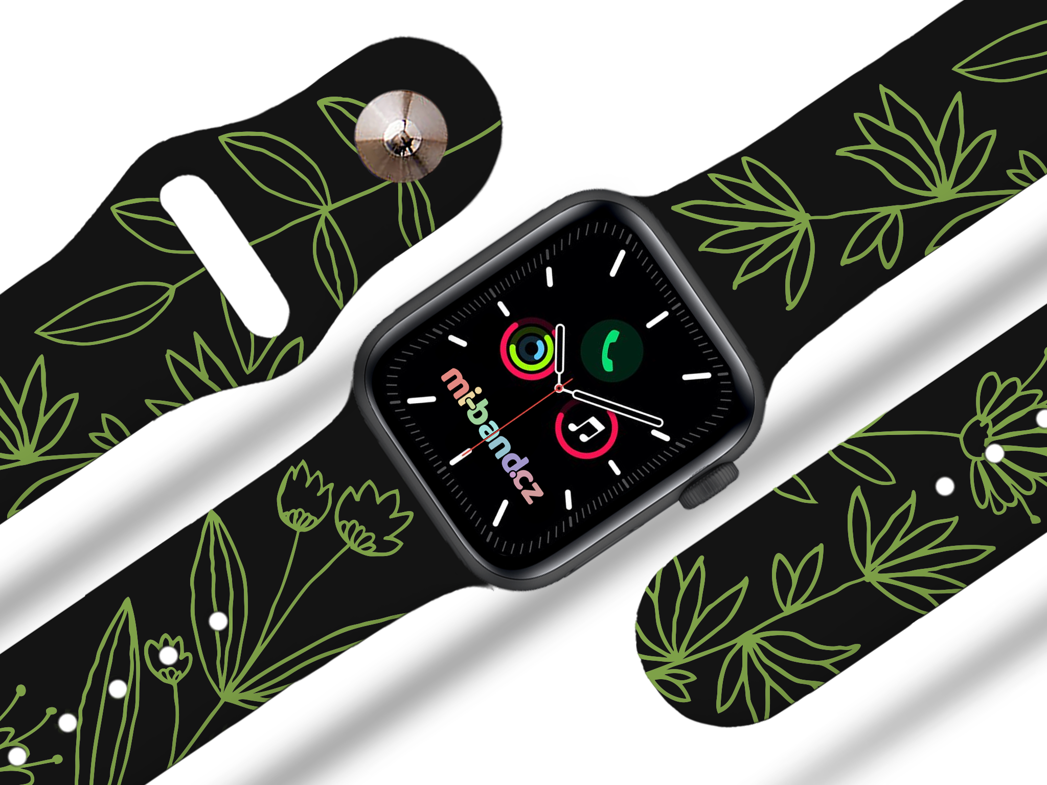 Apple watch řemínek Zelený svět - 38/40/41mm, barva pásku černá