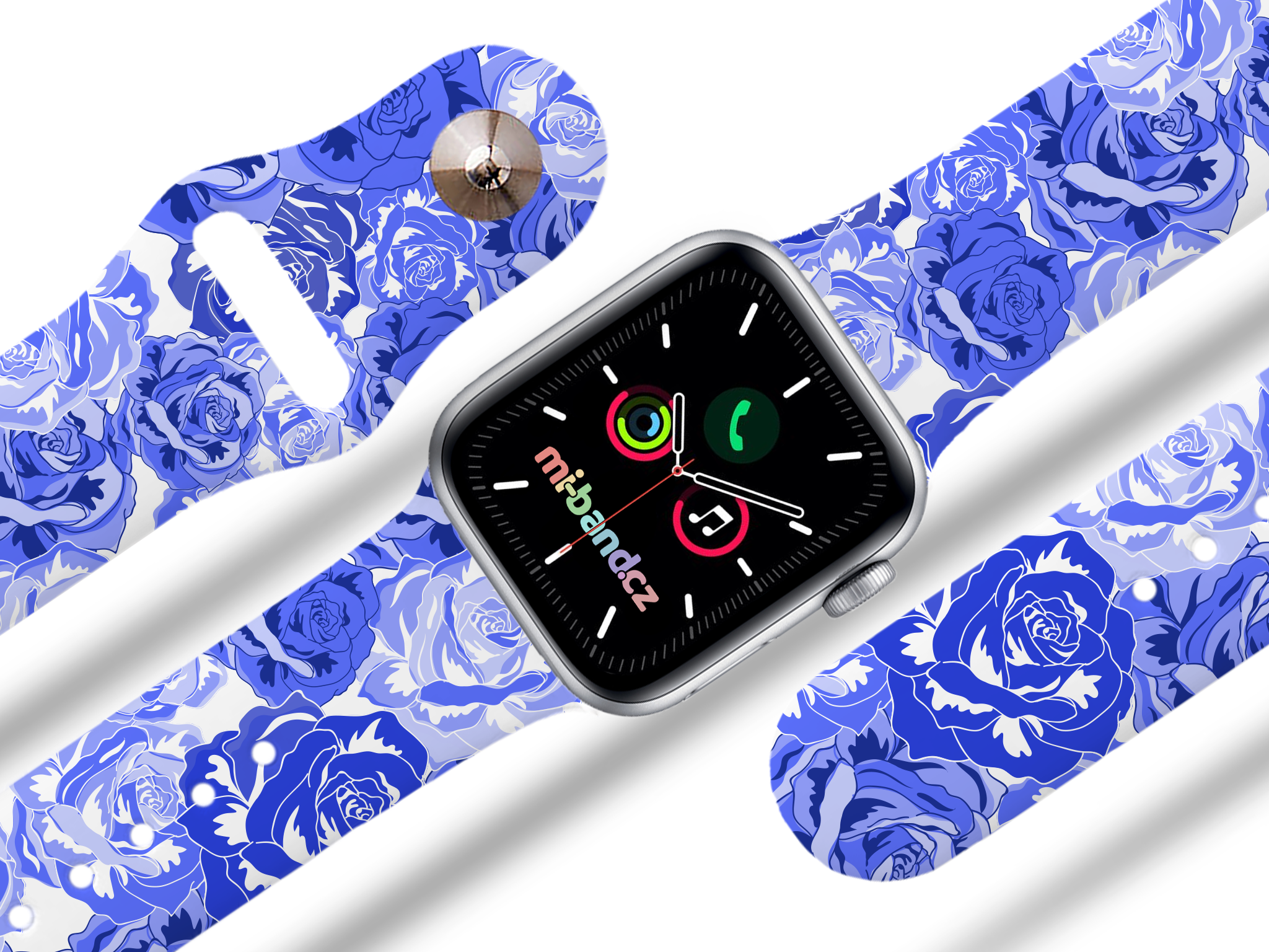 Apple watch řemínek Modré květiny - 42/44/45/49mm