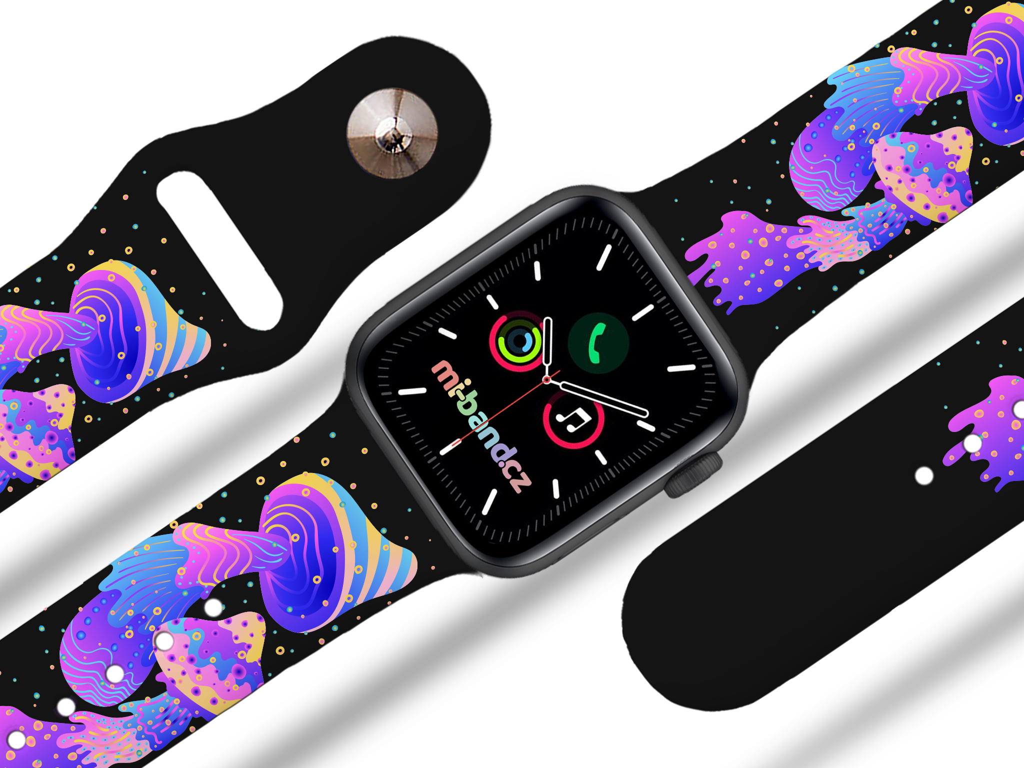 Apple watch řemínek Houbičky Barva: Černá, Rozměr: 38/40/41/42(S10)mm MIBANDCZX02856