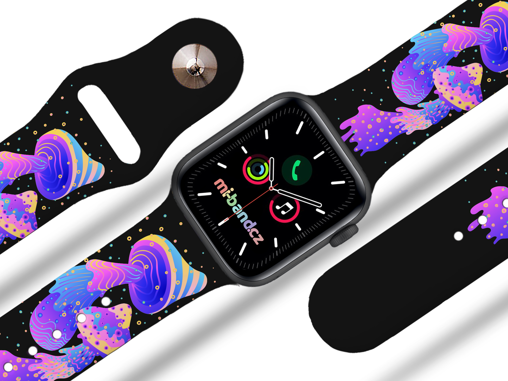 Apple watch řemínek Houbičky - Černá - 38/40/41mm