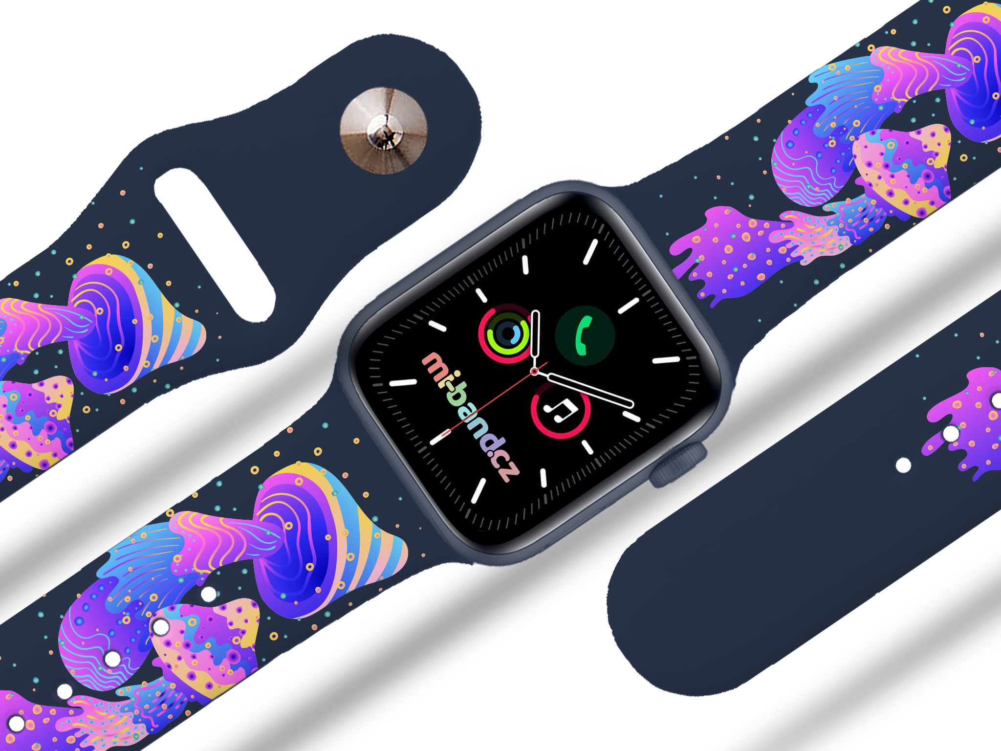 Apple watch řemínek Houbičky - Modrá - 38/40/41mm