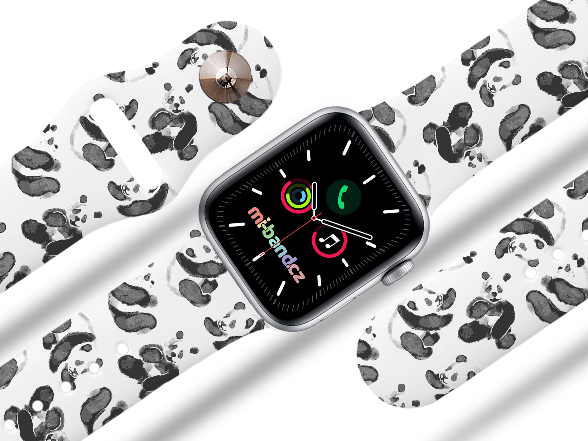 Apple watch řemínek Malované pandy Rozměr: 38/40/41/42(S10)mm MIBANDCZX02870