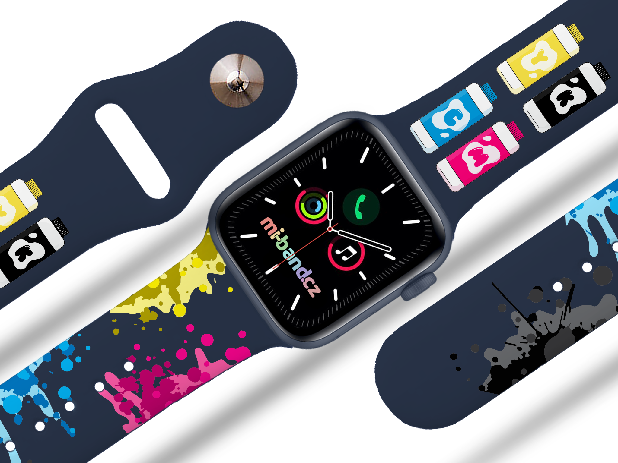 Apple watch řemínek Cákance barev - Modrá - 42/44/45/49mm