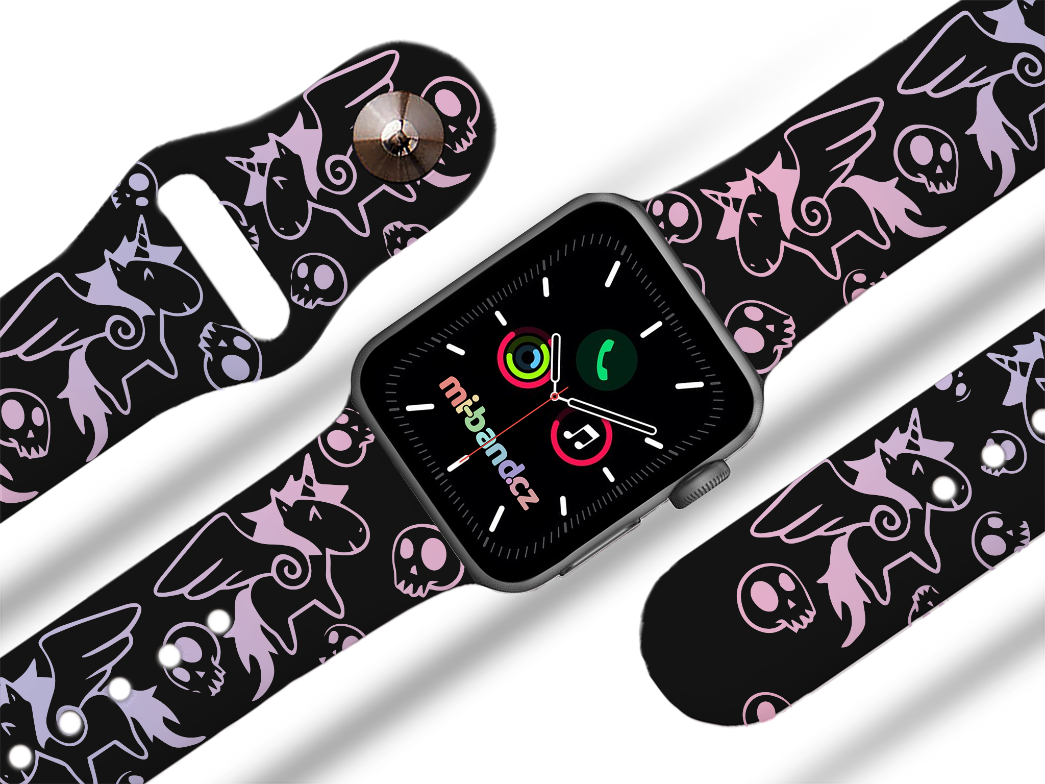 Apple watch řemínek Unicorn pink - Černá - 38/40/41mm