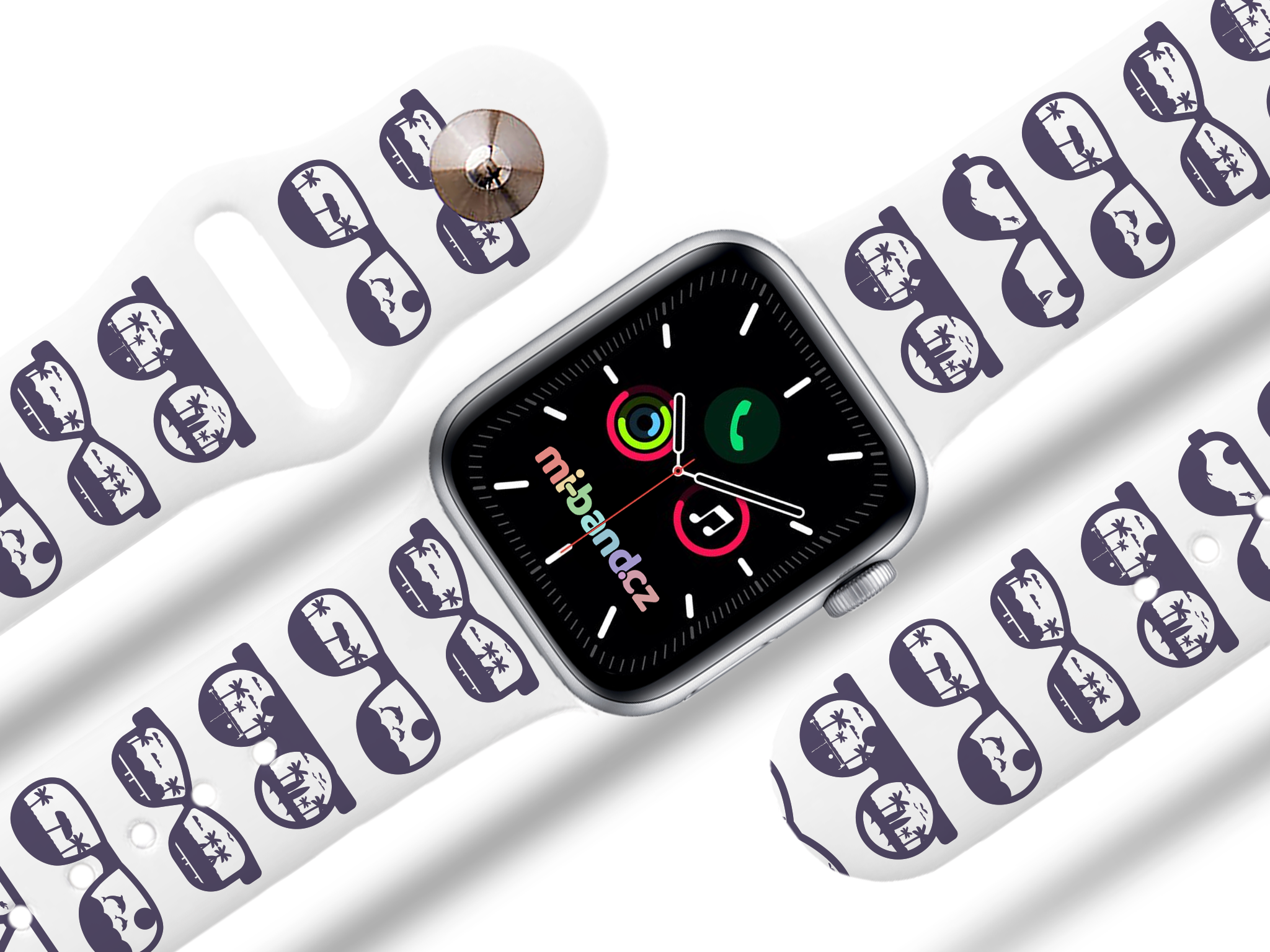 Apple watch řemínek Brýle - 38/40/41mm, barva pásku bílá