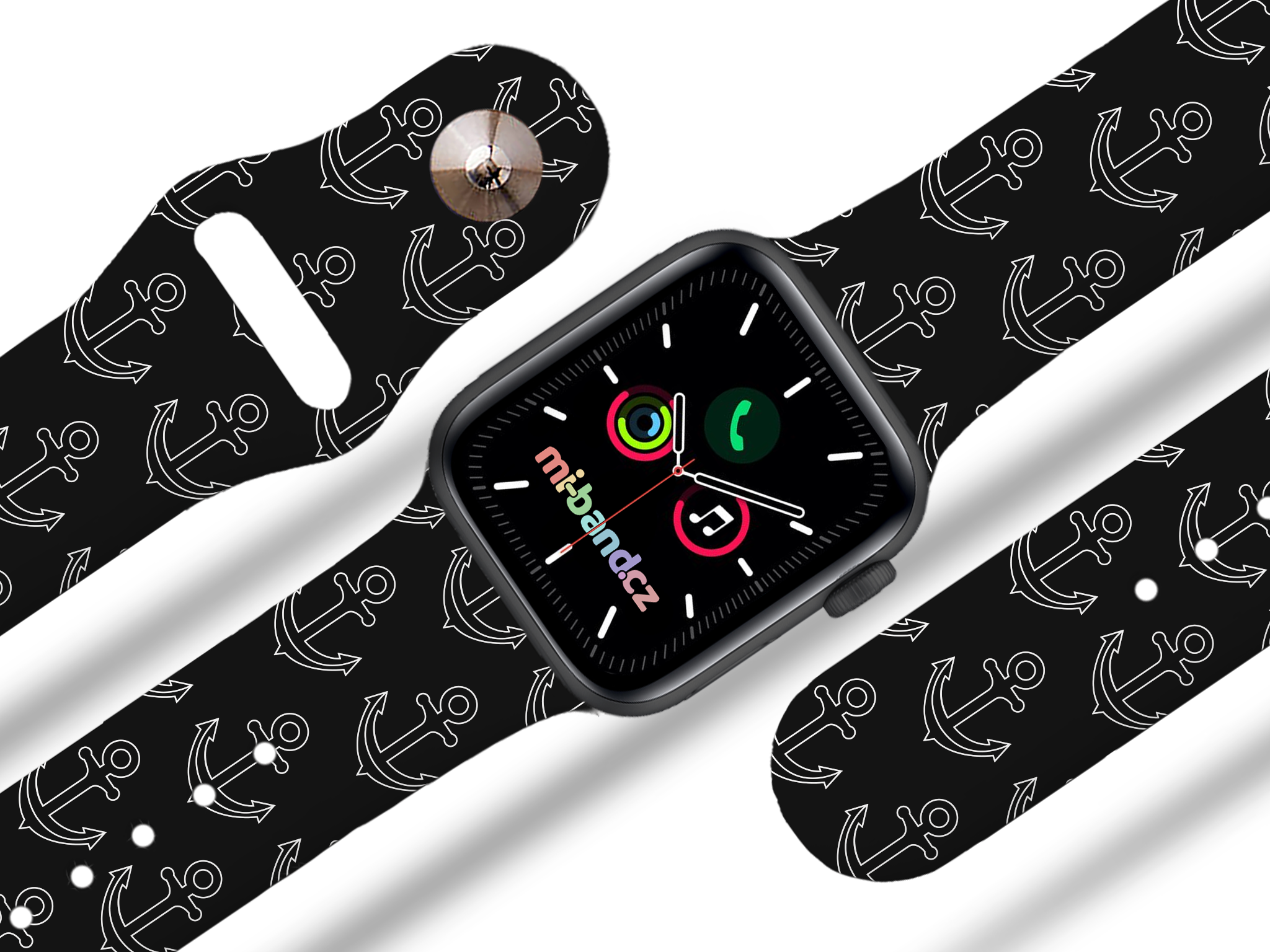 Apple watch řemínek Kotvičky Barva: Černá, Rozměr: 38/40/41/42(S10)mm MIBANDCZX02856