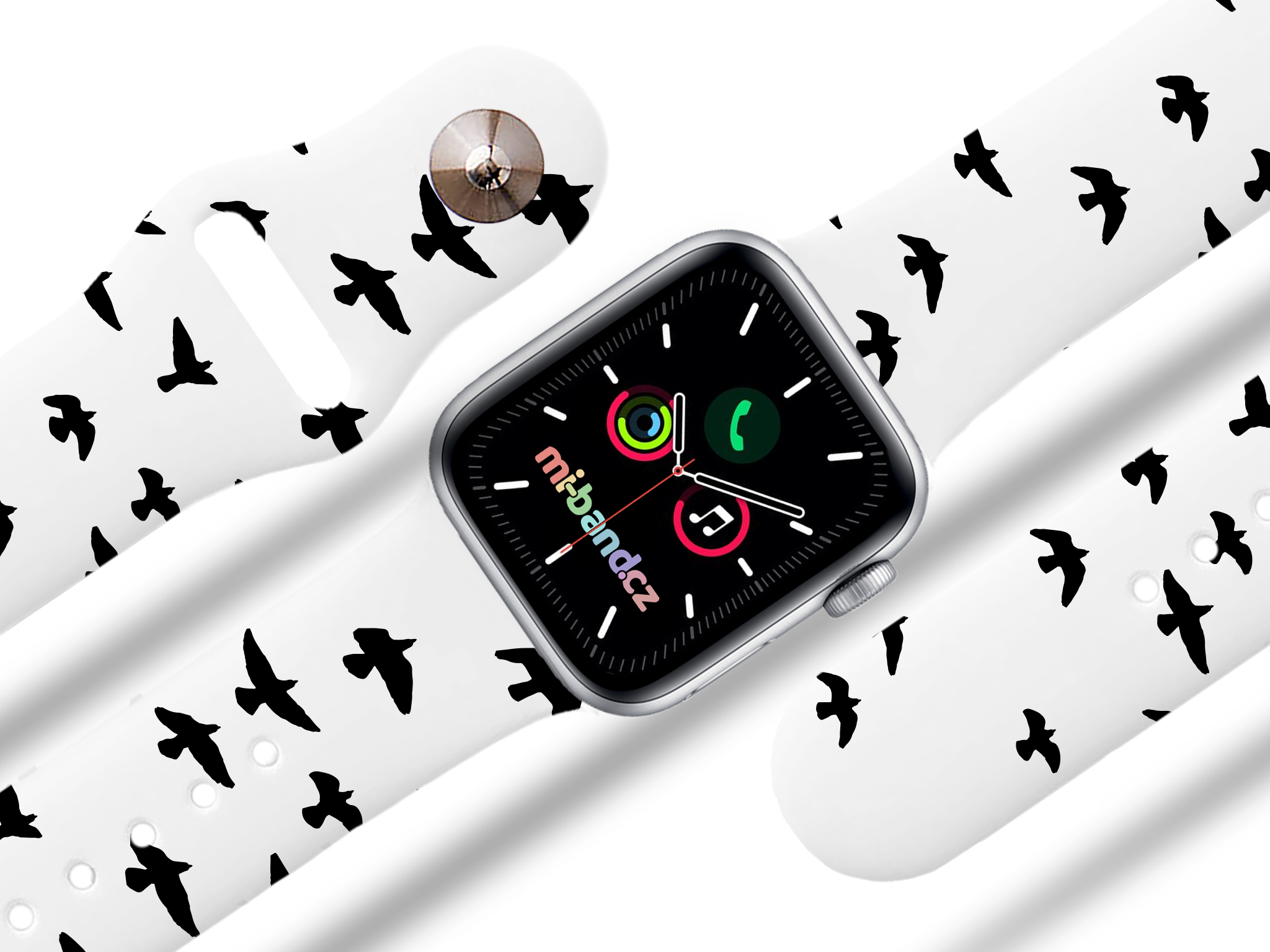 Apple watch řemínek Ptáci - Bílá - 38/40/41mm