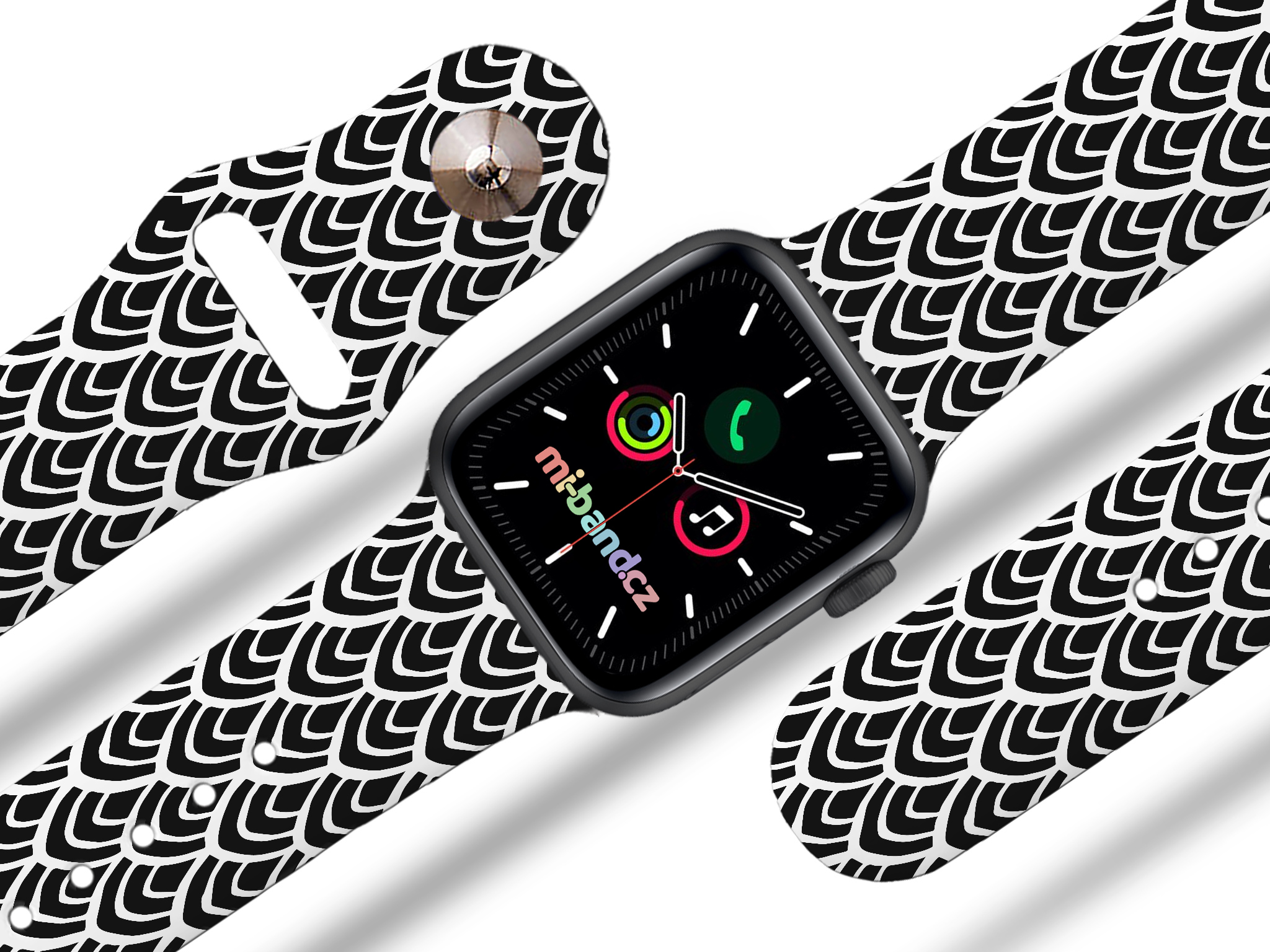 Apple watch řemínek Rybí šupiny - Černá - 42/44/45/49mm