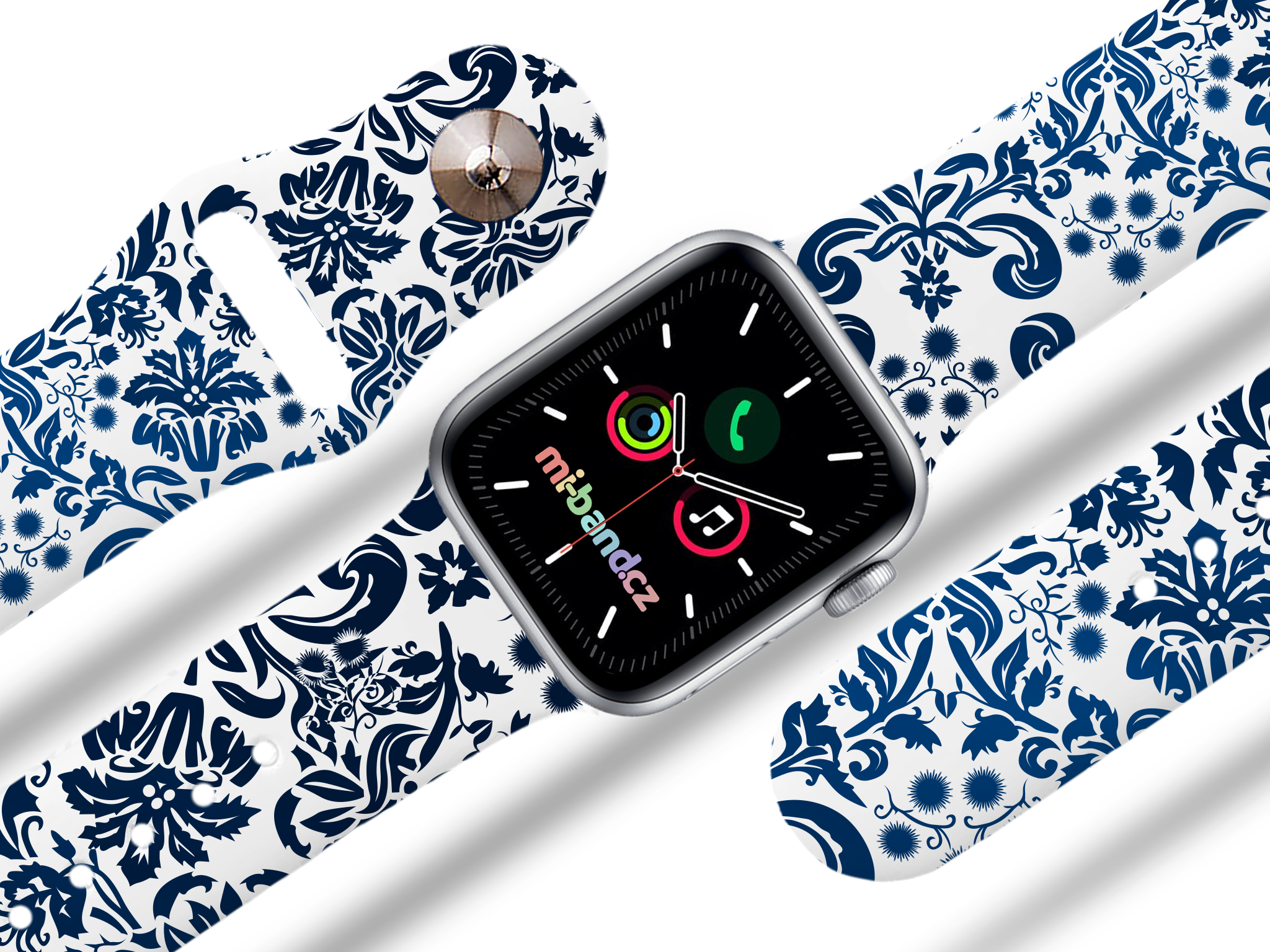 Apple watch řemínek Modré květiny - 42/44/45/49mm