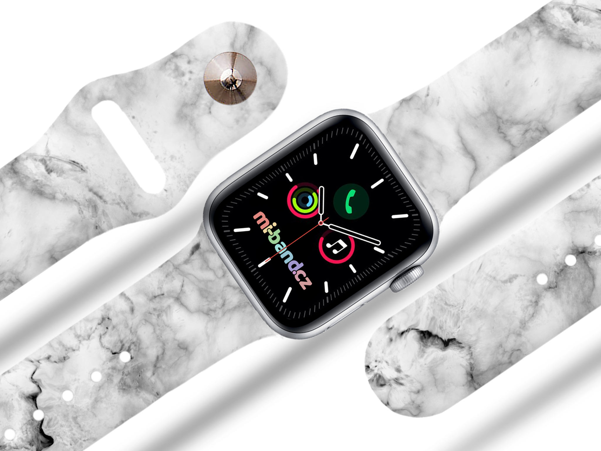 Levně Apple watch řemínek Bílý mramor Rozměr: 38/40/41/42(S10)mm
