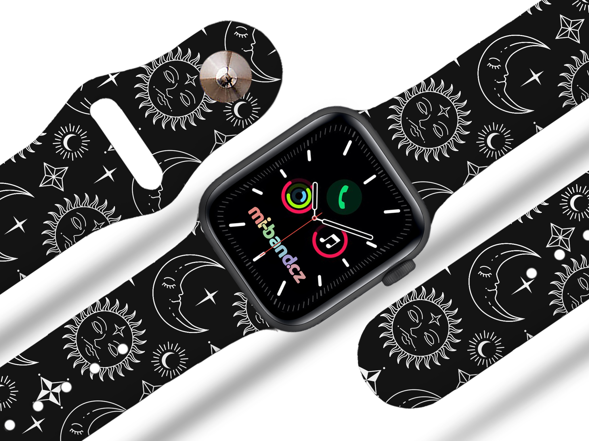 Apple watch řemínek Hvězdárna v bílém Barva: Černá, Rozměr: 38/40/41/42(S10)mm MIBANDCZX02856