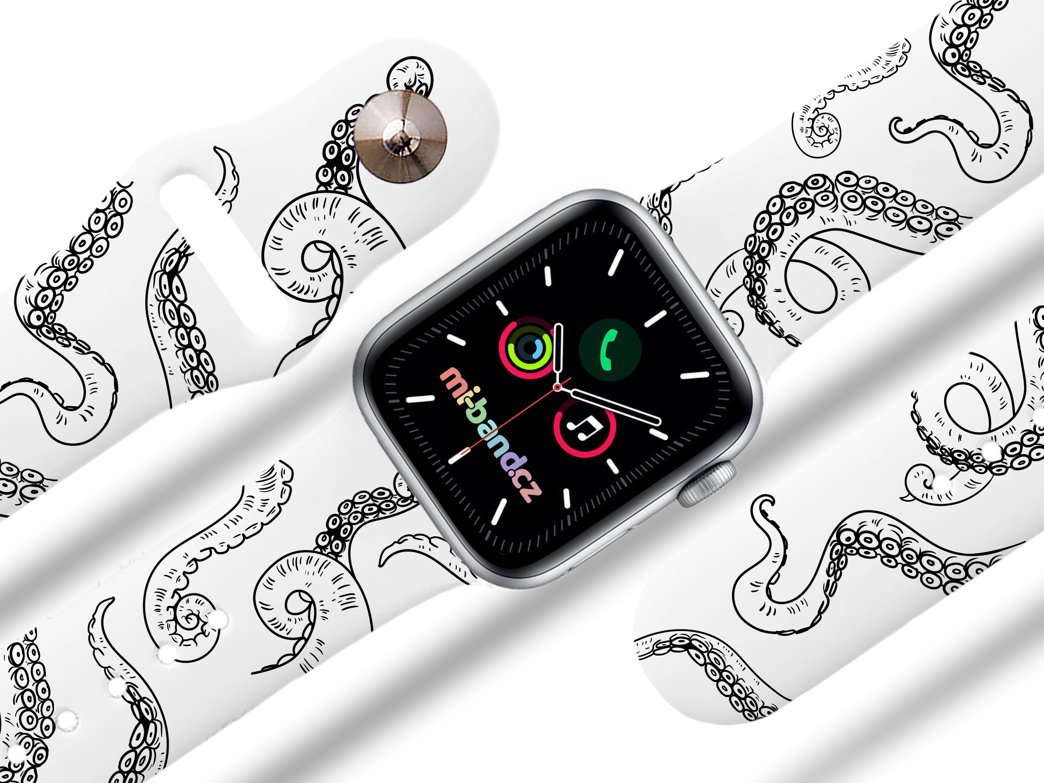 Apple watch řemínek Chobotnice - Bílá - 42/44/45/49mm