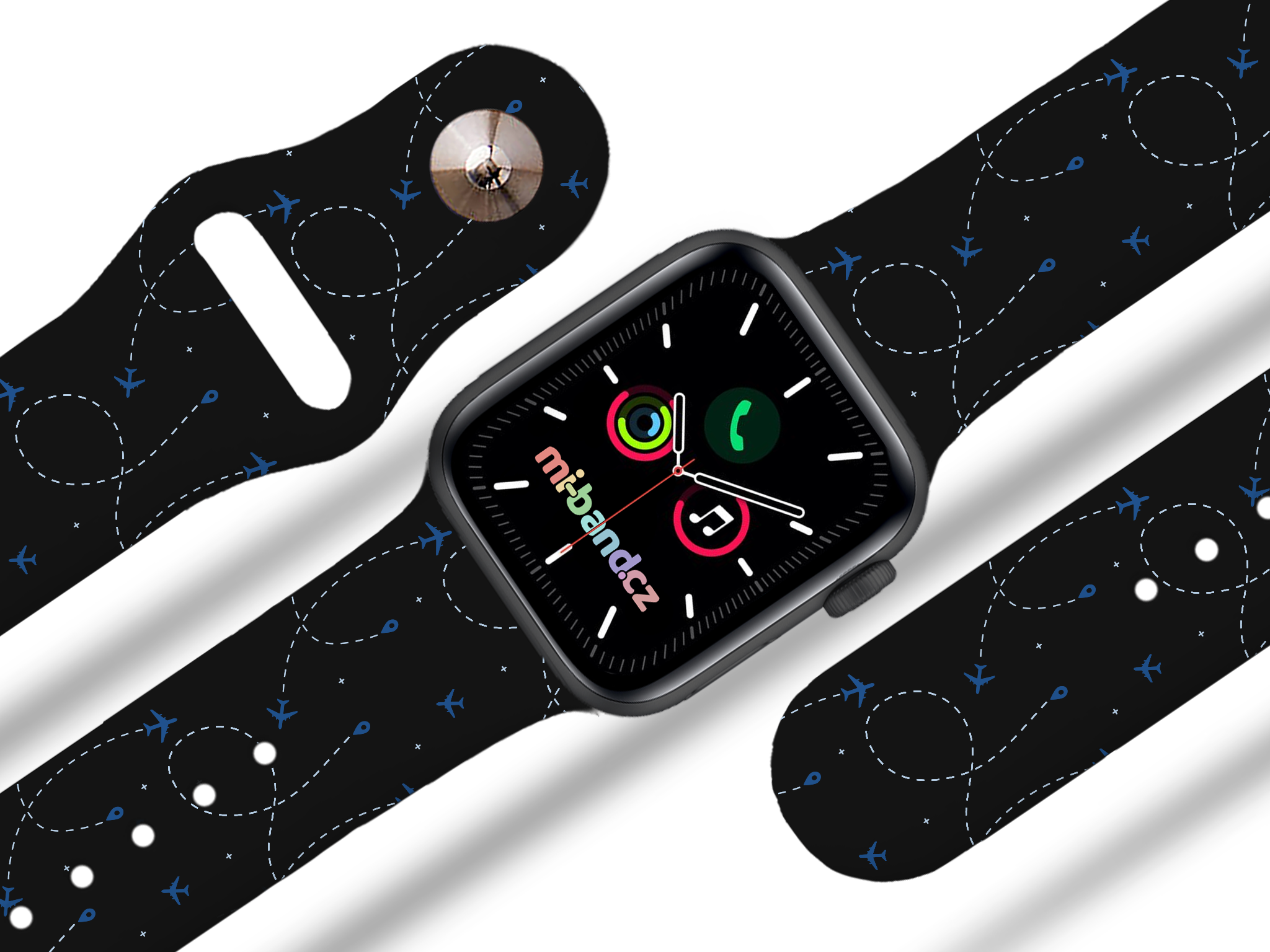 Apple watch řemínek Letem světem Rozměr: 38/40/41/42(S10)mm, barva pásku: černá