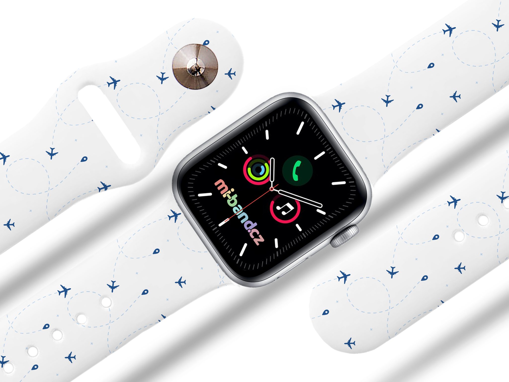 Apple watch řemínek Letem světem Rozměr: 38/40/41/42(S10)mm, barva pásku: bílá
