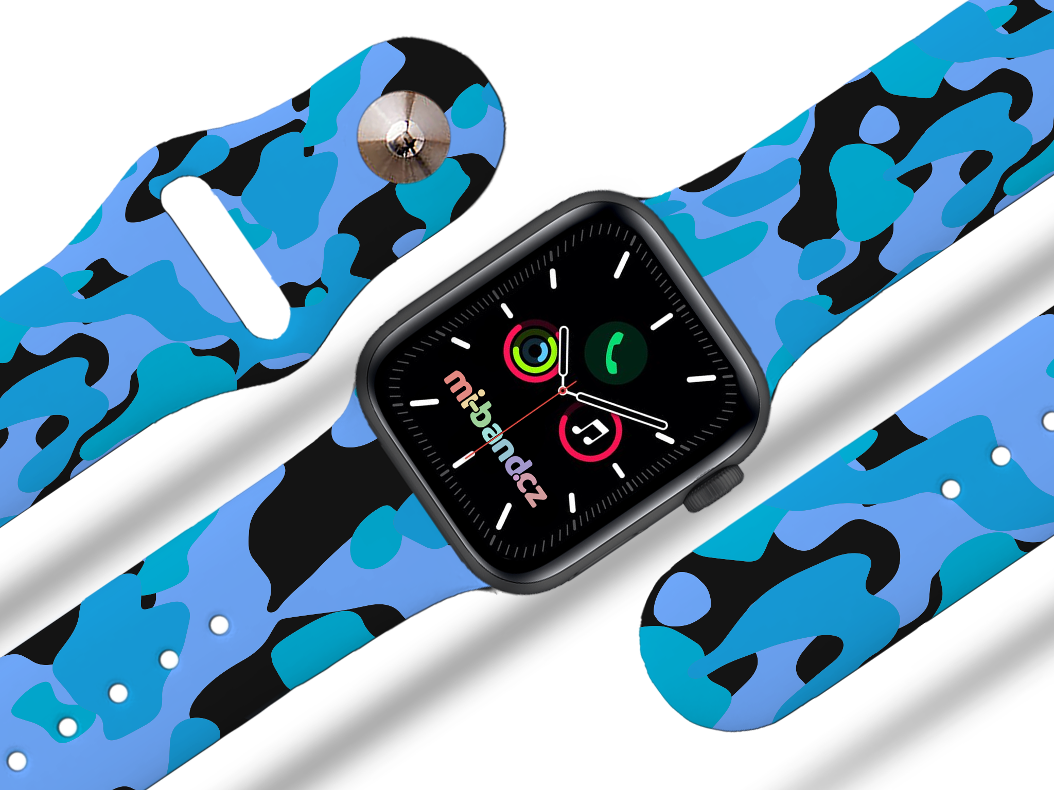 Apple watch řemínek Maskáč modrý - 38/40/41mm, barva pásku černá
